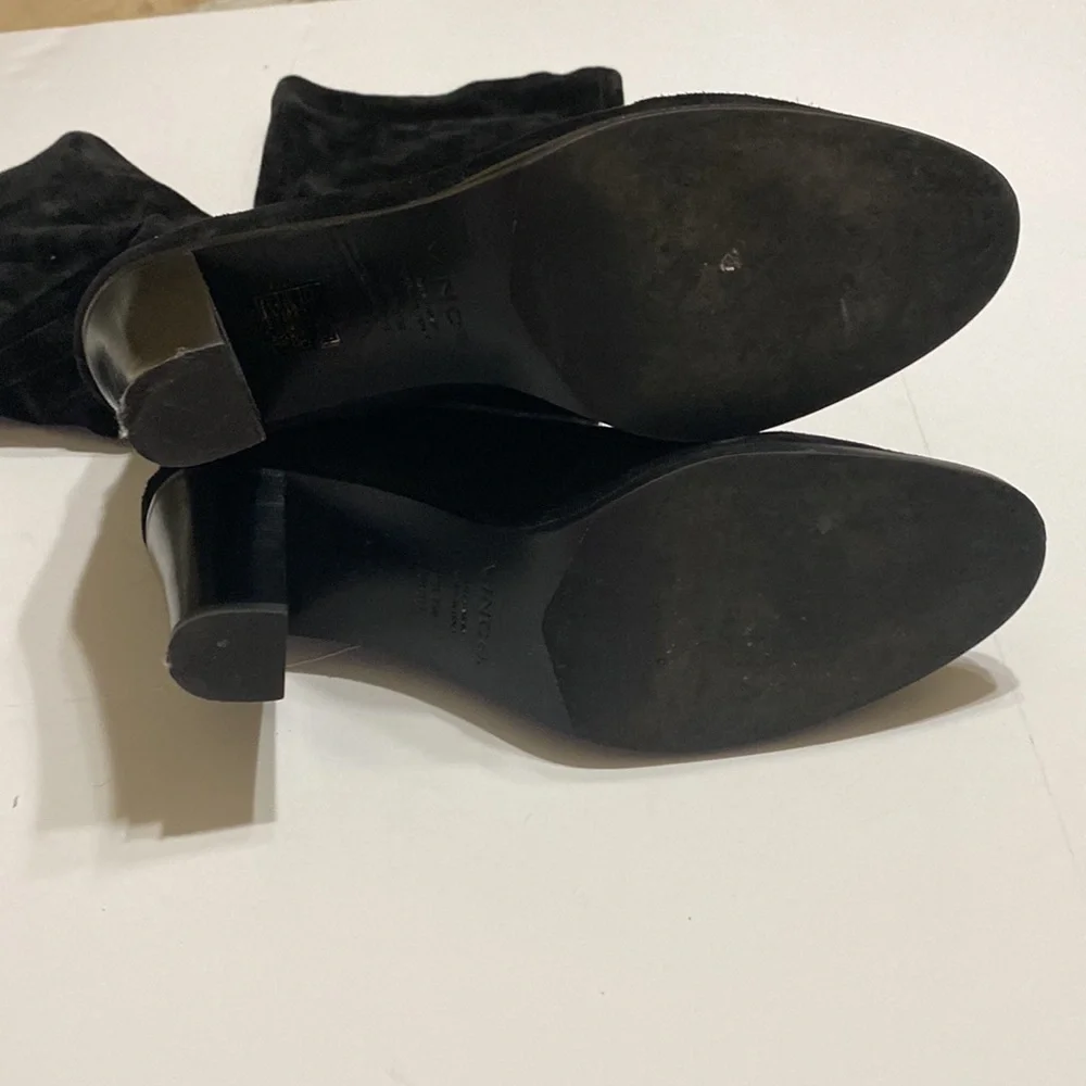 Vince Black Over-the-Knee Suede Boots